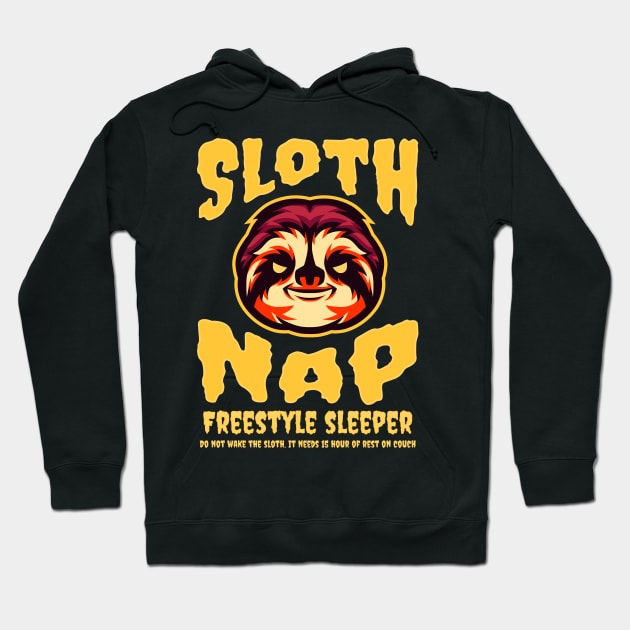 Sloth Nap. Freestyle Sleeper. Spooky Funny Sloth Gift Hoodie by vystudio